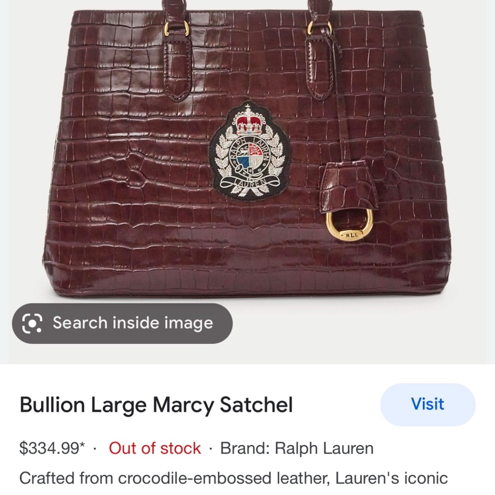 Croc burgundy Ralph Lauren sold out bag! Perfect condition!